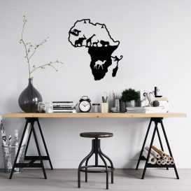 Animals Of Africa - 454 Fali fém dekoráció 61x70  Fekete