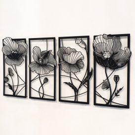 Blossom - APT573LS Fali fém dekoráció 135x63  Fekete