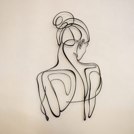 Woman Silhouette - APT594LS Fali fém dekoráció 48x87  Fekete