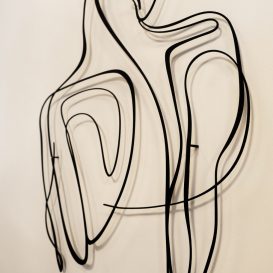 Woman Silhouette - APT594LS Fali fém dekoráció 48x87  Fekete
