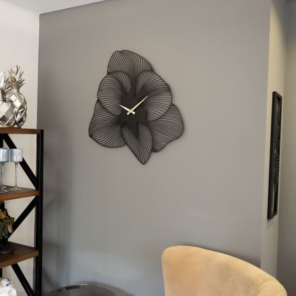Azalea Metal Wall Clock - APS039 49 - Black Dekoratív fém falióra 49x49  Fekete