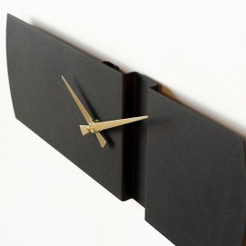 Origami Metal Wall Clock - APS097 Dekoratív fém falióra 49x16  Fekete-Arany
