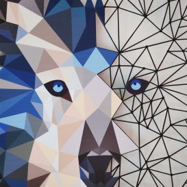 Metal Wolf Wall Art - APT721 Fali fém dekoráció 35x48  Multicolor