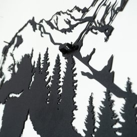 Landscape Bear Metal Wall Art - APT626 Fali fém dekoráció 71x41  Fekete