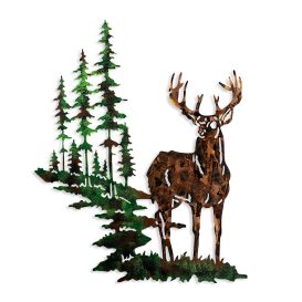 Deer 2 Fali fém dekoráció 65x79  Multicolor