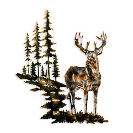 Deer 3 Fali fém dekoráció 65x79  Multicolor