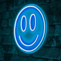   Smiley - Blue Dekoratív műanyag LED világítás 27x27  Kék