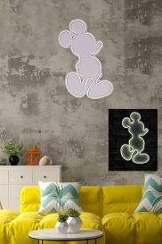 Mickey Mouse - White Dekoratív műanyag LED világítás 27x3x49  Fehér