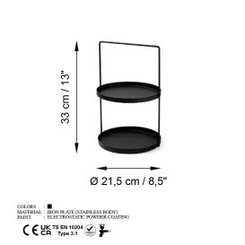 Tılos - Black Asztali tároló polc 21x21x33  Fekete