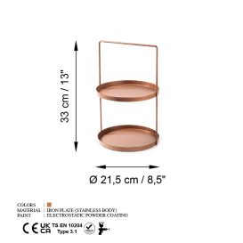 Tılos-A - Copper Asztali tároló polc 21x21x33  Réz