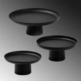 Nısıros - Black 3 darabos Asztali tároló polc  Fekete