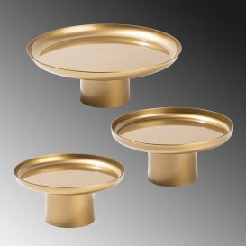 Nısıros-B - Gold 3 darabos Asztali tároló polc  Arany