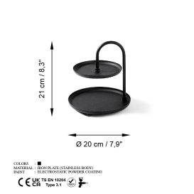 Kormen - Black Asztali tároló polc 20x21  Fekete