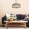 Zikzak 4Lü Kare Camlı Avize Enteriőr dizájn Csillár  Dió
Fekete 45x45x70 cm N