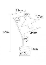 Manavgat - N-603 Enteriőr dizájn Asztali lámpa  Arany 24x24x52 cm