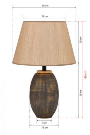 TM169 Enteriőr dizájn Asztali lámpa  BarnaArany 30x30x46 cm