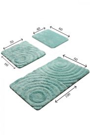 Wave Fürdőszoba szőnyeg szett (3 darab)  Menta
