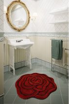 Big Rose Akril fürdőszoba szőnyeg  Piros