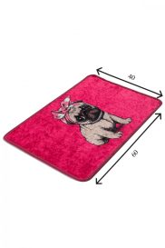 Pink Pug DJT Fürdőszoba szőnyeg  Multicolor