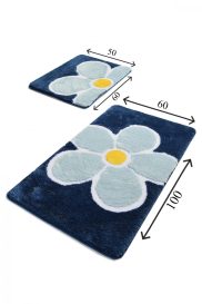 Flower Akril fürdőszoba szőnyeg szett (2 darab)  Multicolor