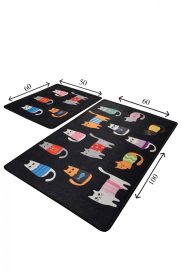 Black Cats Fürdőszoba szőnyeg szett (2 darab)  Multicolor