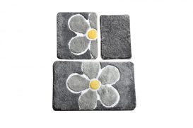 Flower Akril fürdőszoba szőnyeg szett (3 darab)  Multicolor