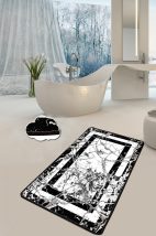 Marmor (70 x 120) Fürdőszoba szőnyeg  Fekete-fehér
