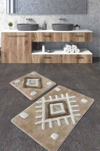 Punica Akril fürdőszoba szőnyeg szett (2 darab)  Kő