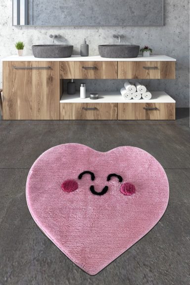 Mitral (90 cm) Akril fürdőszoba szőnyeg  Rózsaszín