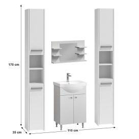 Luna S30 fürdőszobai szett Ikeany alsószekrénnyel, mosdóval, Haro L5 Tükrös polccal