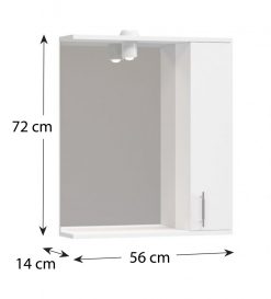 Jago fürdőszobai tükrös szekrény 55 cm fehér