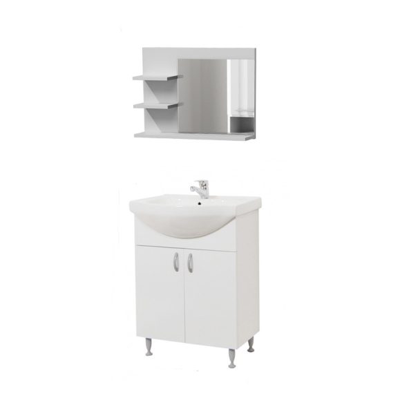 Bazena55  III NEW fürdőszoba bútor szett mosdóval, Haro L3 fürdőszobai tükrös polccal