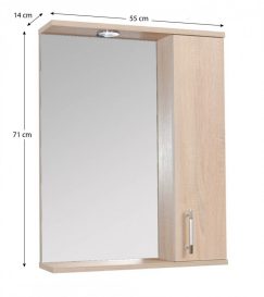 Oglio Fürdőszobai tükrös szekrény 55cm sonoma