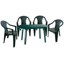   Franca 4 személyes kerti bútor szett, zöld asztallal, 4 db zöld székkel