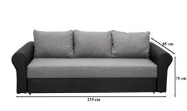 Rieti Ágyfunkciós kihúzható kanapé Szürke
