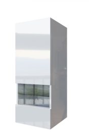 Salas 01 Magasfényű modul Nappali fali bútorszett Fehér