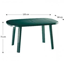 Santorini 4 személyes kerti bútor szett, zöld asztallal, 4 db Palermo zöld székkel