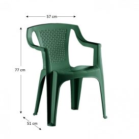 Santorini 6 személyes kerti bútor szett, zöld asztallal, 6 db Palermo zöld székkel