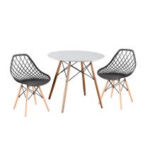   GAMIN II NEW 80cm Étkezőasztal 4 Parker Design székekkel - Fekete