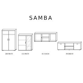 Samba nappali bútor szett komóddal szilva/krém