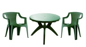   Genova II NEW 2 személyes kerti bútor szett, zöld asztallal, 2 db Palermo zöld székkel
