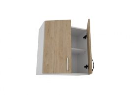 Benita 2 ajtós Felső konyhaszekrény  Természetes fa-Fehér 60x30x60 cm