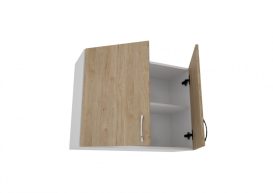 Benita 2 ajtós Felső konyhaszekrény  Természetes fa-Fehér 80x30x60 cm