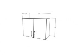 Benita 2 ajtós Felső konyhaszekrény  Bronz Tölgy-Fehér 60x30x45 cm