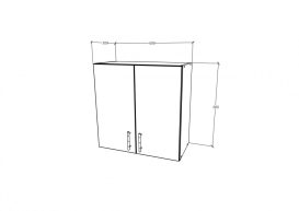 Benita 2 ajtós Felső konyhaszekrény  Sonoma Tölgy-Fehér 60x30x60 cm