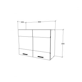 Benita 2 ajtós Felső konyhaszekrény  Sonoma Tölgy-Fehér 80x30x60 cm