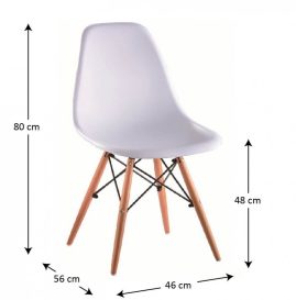 Maasix WTS Magasfényű Fehér-Szürke X 4 személyes étkezőszett Fehér Didier székekkel
