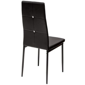 Maasix SWTG Magasfényű Fehér - Beton 4 személyes étkezőszett Fekete Elvira székekkel