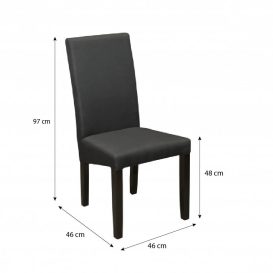 Maasix BKG Magasfényű Fekete 4 személyes étkezőszett Szürke Vanda székekkel