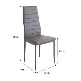 Maasix WGBS Magasfényű Fehér-Fekete 8 személyes étkezőszett Szürke Coleta székekkel